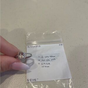 Brand New Oval Morganite Ring with Diamond Halo and White Gold - 100% Authentic